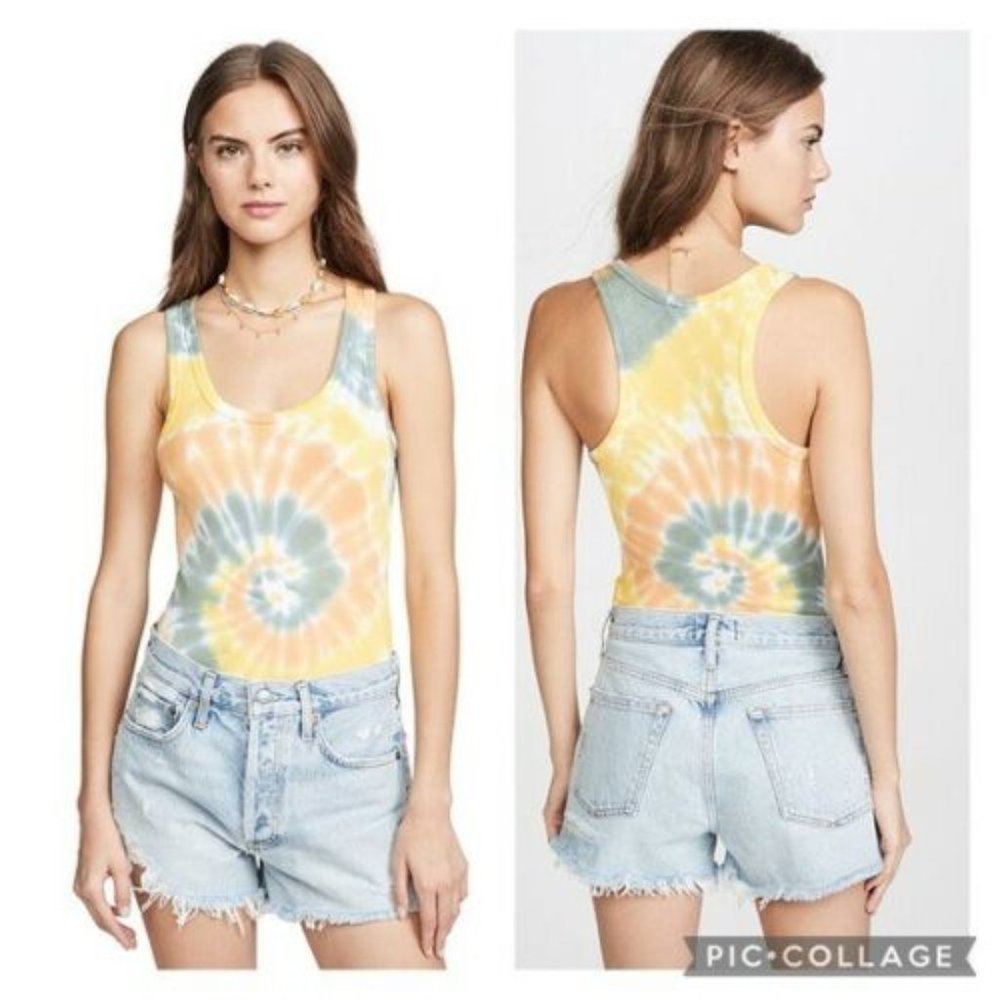 NWT Agolde Tie Dye Funky Bodysuit Tank Top sz L